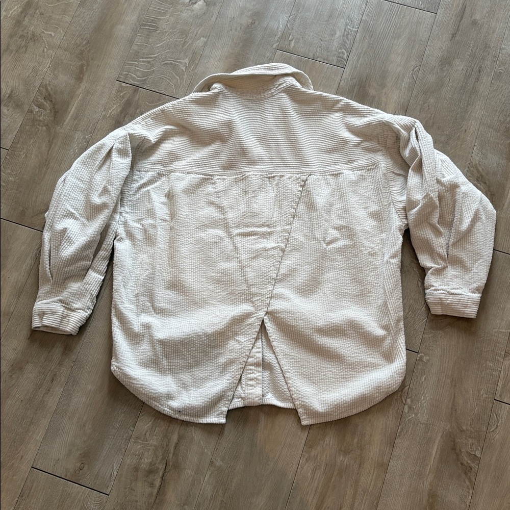 Zara Button Down Shacket Over Sized Shirt XS Collared Ribbed - Picture 6 of 6